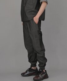 ボールドアンクバンドカーゴジョガーパンツ BAC-328 デニムグレーブラック