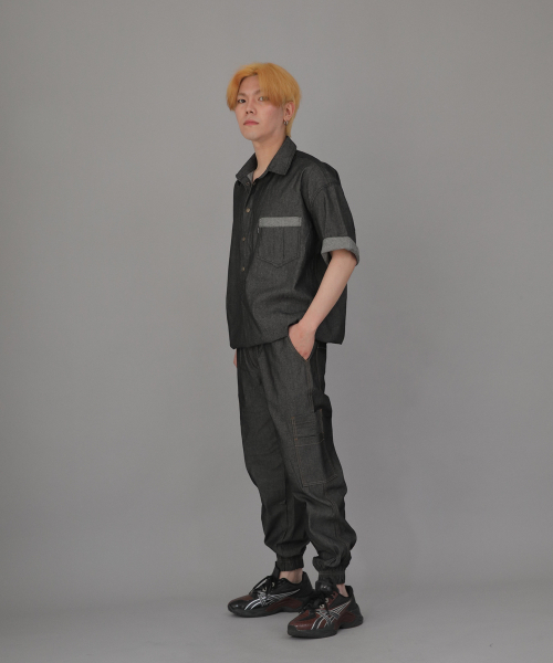 SAINTCREW（セントクルー）の「ボールドアンクバンドカーゴジョガーパンツ BAC-328 デニムグレーブラック（デニムパンツ・メンズ・その他・MEDIUM/LARGE/X-LARGE）」の4枚目の写真