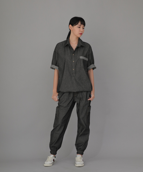 SAINTCREW（セントクルー）の「ボールドアンクバンドカーゴジョガーパンツ BAC-328 デニムグレーブラック（デニムパンツ・メンズ・その他・MEDIUM/LARGE/X-LARGE）」の6枚目の写真
