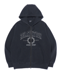 RAYFIKERS（レイフィカース）の「ピグメントグラフィックロゴフードジップアップ MP4TU887_CHARCOAL（パーカー）」