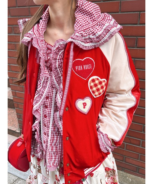 PINK HOUSE（ピンクハウス）の「フリル襟付きギンガムチェックブラウス（シャツ/ブラウス・レディース・グリーン/チョコ/ブラック/レッド・フリー）」の19枚目の写真