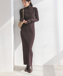 Noble | 《WEB限定カラー・追加》RY/PLリブハイネックロングワンピース(ワンピース)