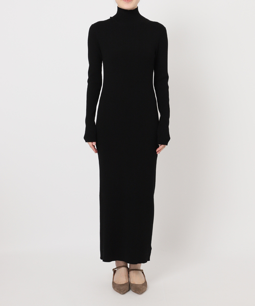 WEB限定カラー・追加》RY/PLリブハイネックロングワンピース