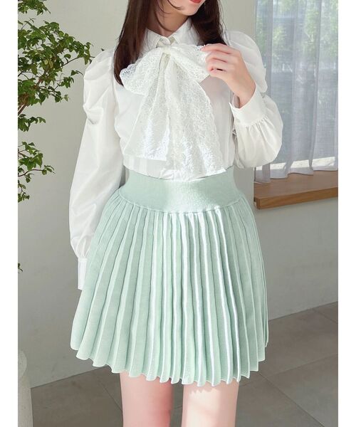 dazzlin（ダズリン）の「ニットプリーツミニスカート（スカート・レディース・アイボリー/チャコールグレー/ブルー/ミント/ピンク・FREE）」の16枚目の写真