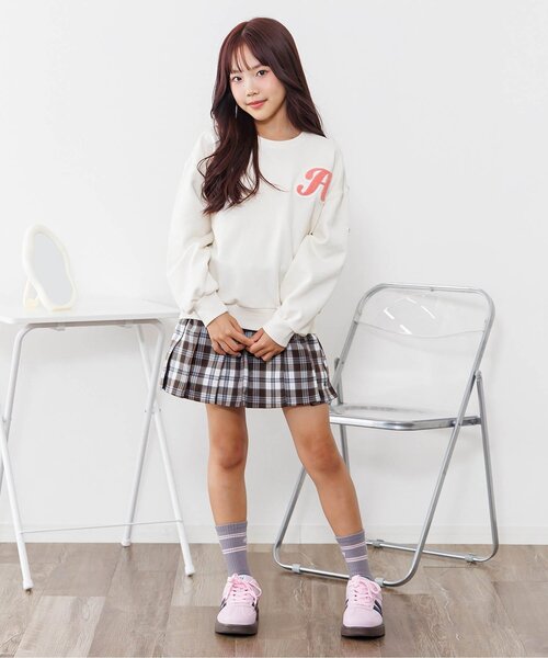 algy（アルジー）の「ダブルラインクルーソックス（ソックス/靴下・キッズ・ブラック/アイボリー/グレー・24/21）」の4枚目の写真