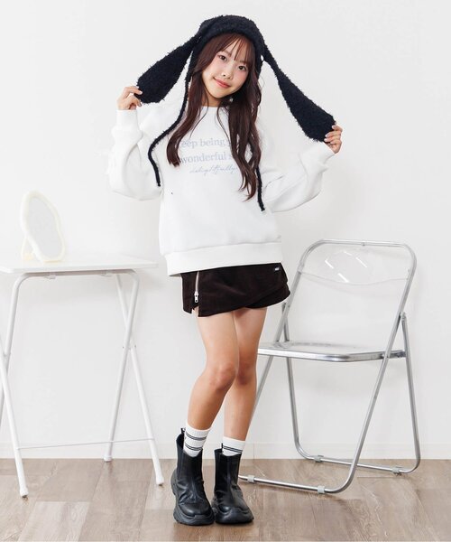 algy（アルジー）の「ダブルラインクルーソックス（ソックス/靴下・キッズ・ブラック/アイボリー/グレー・24/21）」の5枚目の写真