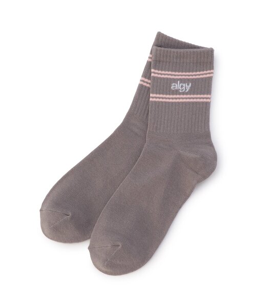 algy（アルジー）の「ダブルラインクルーソックス（ソックス/靴下・キッズ・ブラック/アイボリー/グレー・24/21）」の6枚目の写真