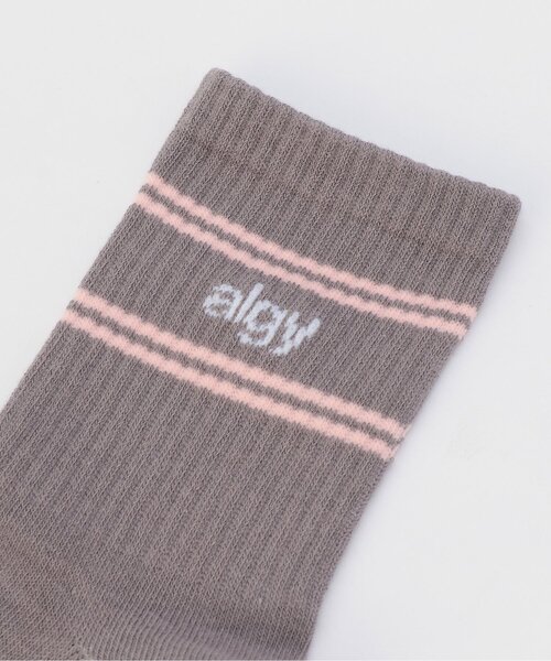 algy（アルジー）の「ダブルラインクルーソックス（ソックス/靴下・キッズ・ブラック/アイボリー/グレー・24/21）」の7枚目の写真