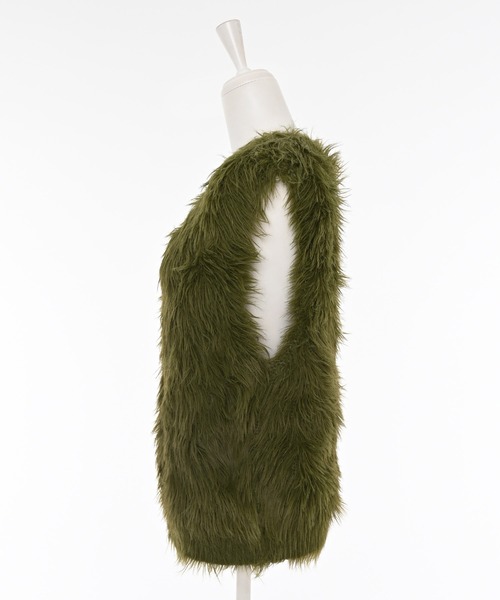 Narcissus（ナルシス）の「カラーシャギーベスト/ファーベスト（ベスト・レディース・カーキ/ピンク/グレー・FREE）」の12枚目の写真