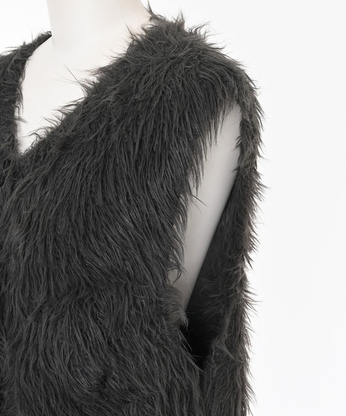 Narcissus（ナルシス）の「カラーシャギーベスト/ファーベスト（ベスト・レディース・カーキ/ピンク/グレー・FREE）」の17枚目の写真