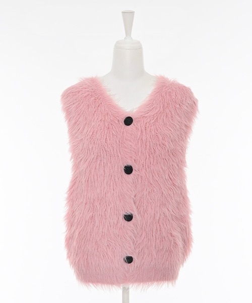 Narcissus（ナルシス）の「カラーシャギーベスト/ファーベスト（ベスト・レディース・カーキ/ピンク/グレー・FREE）」の18枚目の写真