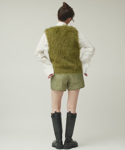 Narcissus（ナルシス）の「カラーシャギーベスト/ファーベスト（ベスト・レディース・カーキ/ピンク/グレー・FREE）」の7枚目の写真