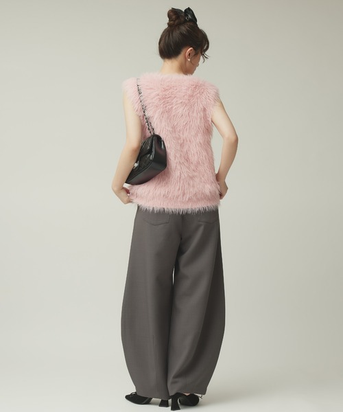 Narcissus（ナルシス）の「カラーシャギーベスト/ファーベスト（ベスト・レディース・カーキ/ピンク/グレー・FREE）」の10枚目の写真