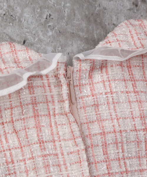 la poche biscuit（ラポシェビスキュイ）の「【オケージョン】ツイードワンピース（ワンピース・キッズ・ピンク/サックスブルー・100/130/120/110/90/80/140）」の19枚目の写真