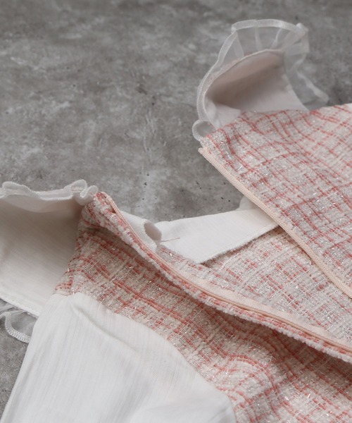 la poche biscuit（ラポシェビスキュイ）の「【オケージョン】ツイードワンピース（ワンピース・キッズ・ピンク/サックスブルー・100/130/120/110/90/80/140）」の20枚目の写真