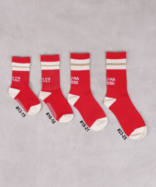 MARKEY'S（マーキーズ）の「【BOKU HA TANOSII】別注ラメラインソックス/19-21cm（ソックス/靴下・キッズ・ホワイト/レッド/ブルー・19-21cm）」の6枚目の写真