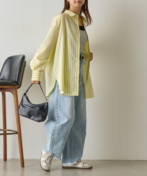 COLONY 2139（コロニートゥーワンスリーナイン）の「マルチストライプ長袖シャツ（シャツ/ブラウス・レディース・ピンク/イエロー/サックスブルー・FREE）」の6枚目の写真