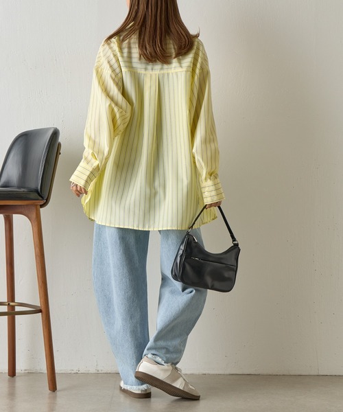 COLONY 2139（コロニートゥーワンスリーナイン）の「マルチストライプ長袖シャツ（シャツ/ブラウス・レディース・ピンク/イエロー/サックスブルー・FREE）」の5枚目の写真