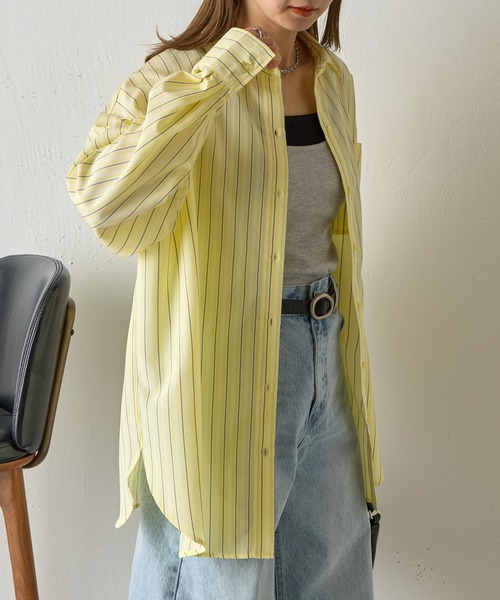 COLONY 2139（コロニートゥーワンスリーナイン）の「マルチストライプ長袖シャツ（シャツ/ブラウス・レディース・ピンク/イエロー/サックスブルー・FREE）」の12枚目の写真