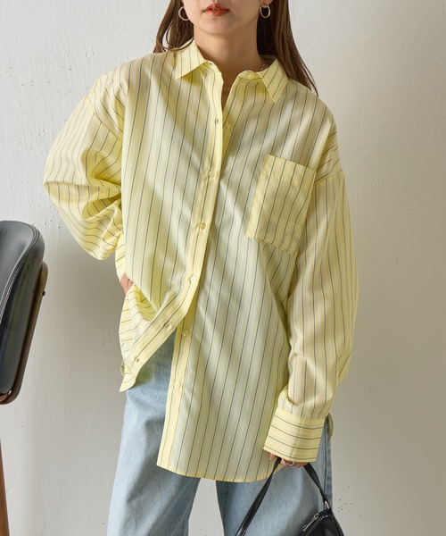 COLONY 2139（コロニートゥーワンスリーナイン）の「マルチストライプ長袖シャツ（シャツ/ブラウス・レディース・ピンク/イエロー/サックスブルー・FREE）」の14枚目の写真