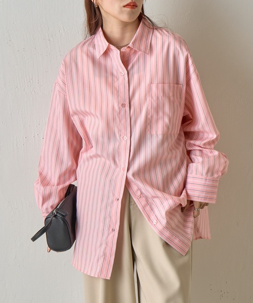 COLONY 2139（コロニートゥーワンスリーナイン）の「マルチストライプ長袖シャツ（シャツ/ブラウス・レディース・ピンク/イエロー/サックスブルー・FREE）」の16枚目の写真