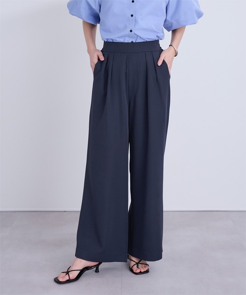 UR'S(ユアーズ)の「ベーシックイージーワイドパンツ(その他パンツ・レディース・ネイビー/ベージュ/ブラック/オフホワイト・L/M/S)」の4枚目の写真