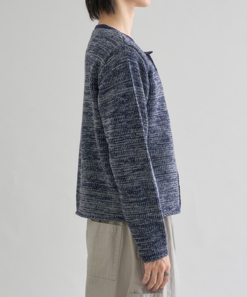 EPNK（イーピーエヌケー）の「Melange Asym Button Cardigan / メランジ アシンメトリー ボタン カーディガン（カーディガン/ボレロ・メンズ・ネイビー/ブラウン・SMALL/MEDIUM/LARGE）」の22枚目の写真