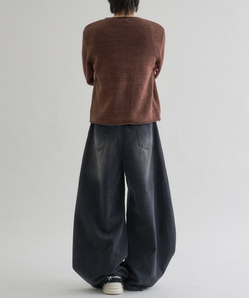 EPNK（イーピーエヌケー）の「Melange Asym Button Cardigan / メランジ アシンメトリー ボタン カーディガン（カーディガン/ボレロ・メンズ・ネイビー/ブラウン・SMALL/MEDIUM/LARGE）」の10枚目の写真