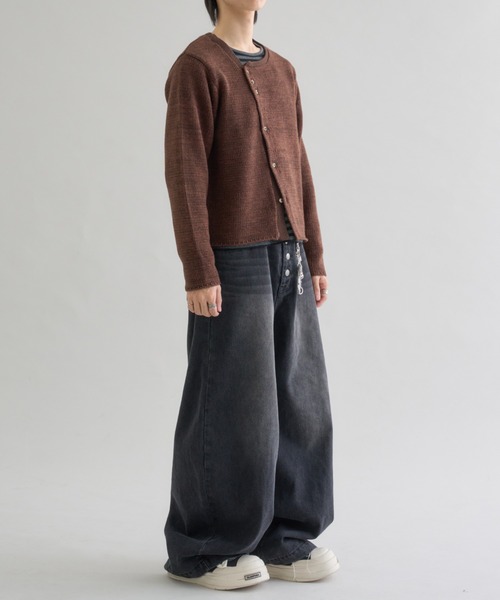 EPNK（イーピーエヌケー）の「Melange Asym Button Cardigan / メランジ アシンメトリー ボタン カーディガン（カーディガン/ボレロ・メンズ・ネイビー/ブラウン・SMALL/MEDIUM/LARGE）」の11枚目の写真