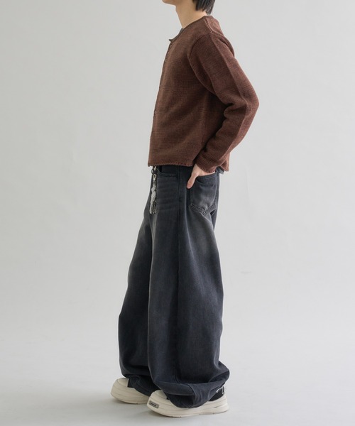 EPNK（イーピーエヌケー）の「Melange Asym Button Cardigan / メランジ アシンメトリー ボタン カーディガン（カーディガン/ボレロ・メンズ・ネイビー/ブラウン・SMALL/MEDIUM/LARGE）」の13枚目の写真