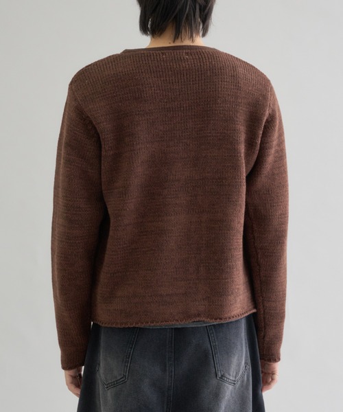 EPNK（イーピーエヌケー）の「Melange Asym Button Cardigan / メランジ アシンメトリー ボタン カーディガン（カーディガン/ボレロ・メンズ・ネイビー/ブラウン・SMALL/MEDIUM/LARGE）」の3枚目の写真