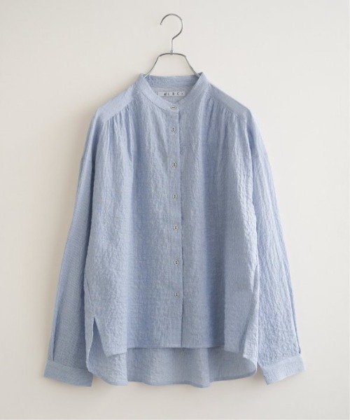 LBC（エルビーシー）の「オーガニックコットンバンドカラーシャツ（シャツ/ブラウス・レディース・グレー/ブルー/ホワイト/ピンク・M/L）」の15枚目の写真