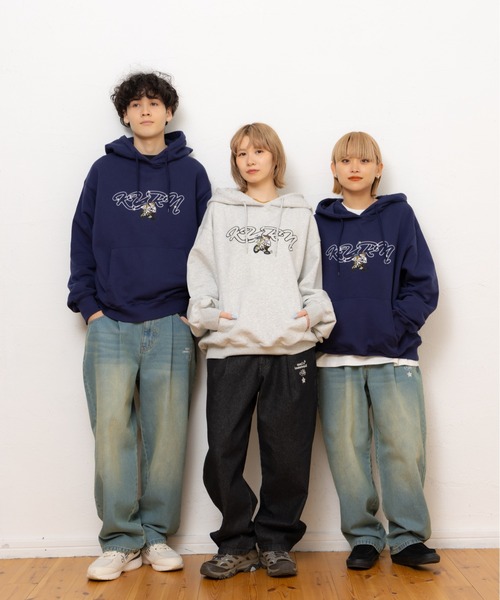 kaoyorinakami（カオヨリナカミ）の「punch bike studs hoodie / パンチバイクスタッズパーカー（パーカー・メンズ・ネイビー/グレー・X-LARGE/LARGE/MEDIUM/SMALL）」の19枚目の写真