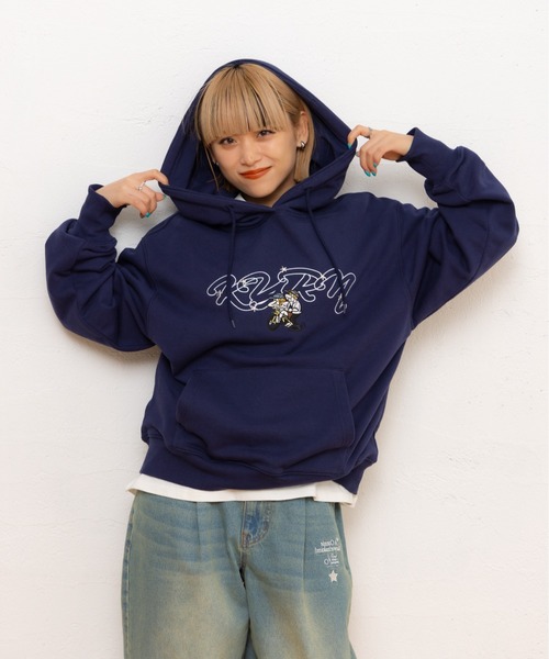kaoyorinakami（カオヨリナカミ）の「punch bike studs hoodie / パンチバイクスタッズパーカー（パーカー・メンズ・ネイビー/グレー・X-LARGE/LARGE/MEDIUM/SMALL）」の12枚目の写真