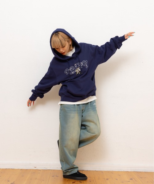 kaoyorinakami（カオヨリナカミ）の「punch bike studs hoodie / パンチバイクスタッズパーカー（パーカー・メンズ・ネイビー/グレー・X-LARGE/LARGE/MEDIUM/SMALL）」の14枚目の写真