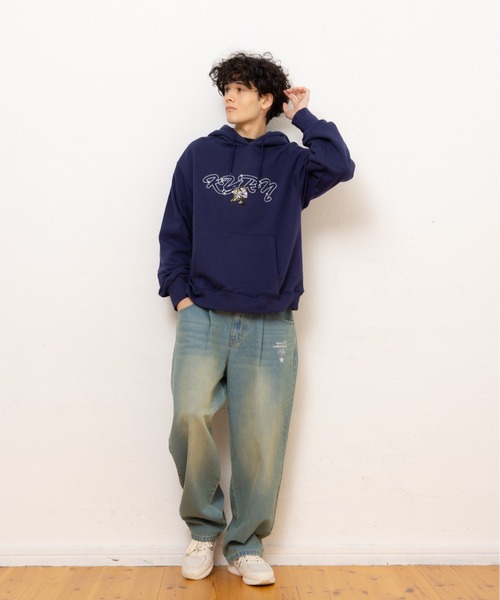kaoyorinakami（カオヨリナカミ）の「punch bike studs hoodie / パンチバイクスタッズパーカー（パーカー・メンズ・ネイビー/グレー・X-LARGE/LARGE/MEDIUM/SMALL）」の21枚目の写真