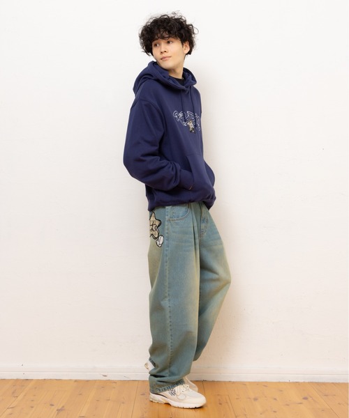 kaoyorinakami（カオヨリナカミ）の「punch bike studs hoodie / パンチバイクスタッズパーカー（パーカー・メンズ・ネイビー/グレー・X-LARGE/LARGE/MEDIUM/SMALL）」の22枚目の写真
