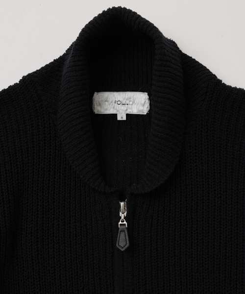 UNFOLLOW（アンフォロー）の「【FOLL / フォル】dry silk summer couchin blouson（ニット/セーター・メンズ・ネイビー/グレー・3/2）」の8枚目の写真