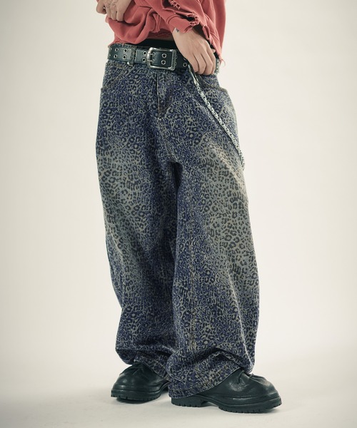 レオパードワイドデニムパンツ（デニムパンツ）｜MSG（エムエスジー