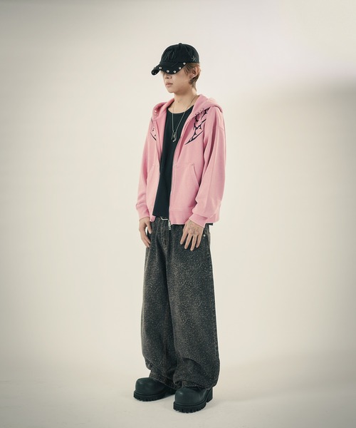 MSG(エムエスジー)の「レオパードワイドバギーデニム(デニムパンツ・メンズ・ブルー/ブラック・XL/L/M)」の10枚目の写真