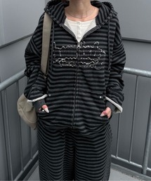 sedacle girl（セダクルガール）の「【26SS】アソート柄加工ジップパーカー（パーカー）」