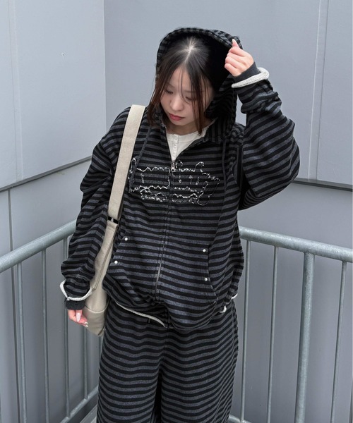 26SS】アソート柄加工ジップパーカー（パーカー）｜sedacle（セダクル