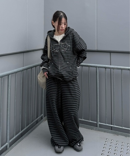 26SS】アソート柄加工ジップパーカー（パーカー）｜sedacle（セダクル