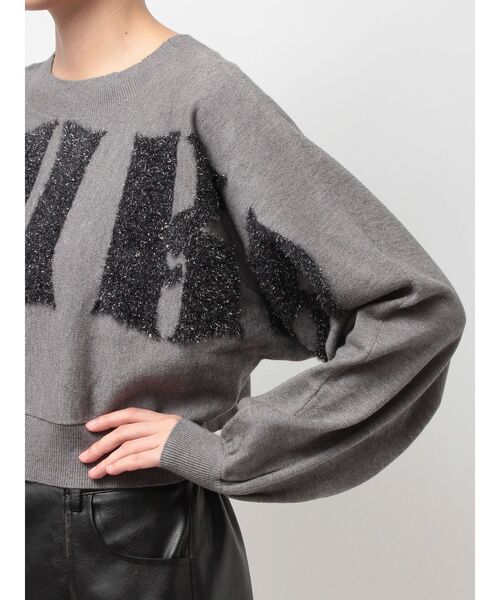 GYDA（ジェイダ）の「FLUKE インターシャラメニット 2WAYトップス（ニット/セーター・レディース・ブラック/オフホワイト/グレー・FREE）」の8枚目の写真