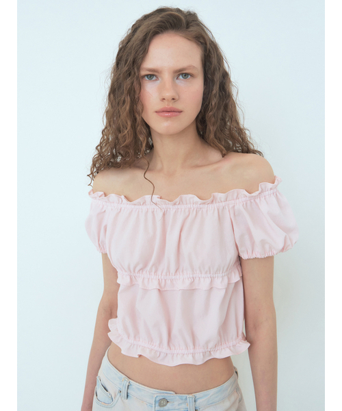 ETMON（エトモン）の「Banding Shirring Blouse Light Pink（シャツ/ブラウス・レディース・その他・FREE）」の3枚目の写真