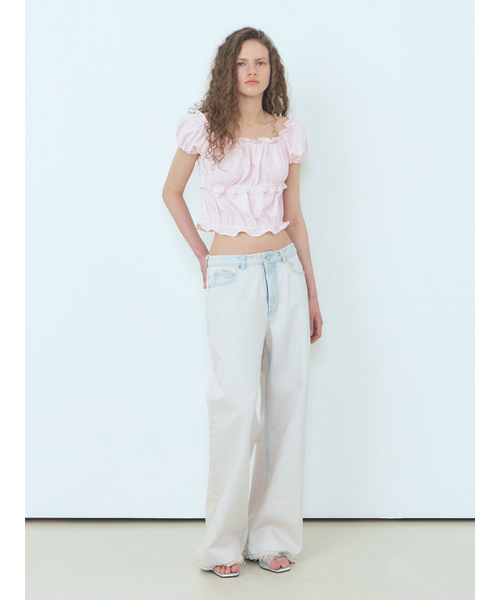 ETMON（エトモン）の「Banding Shirring Blouse Light Pink（シャツ/ブラウス・レディース・その他・FREE）」の4枚目の写真