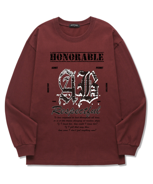 VANNWORKS(バンワークス)の「ABO ロングスリーブ (VLS0209) AB_バーガンディ(Tシャツ/カットソー・レディース・その他・S/M/L/XL/XXL)」の1枚目の写真