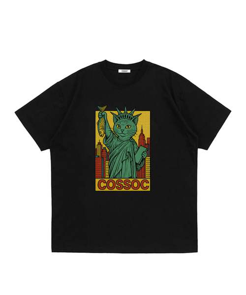 COSO(コソ)の「キャットオブリバティ 半袖Tシャツ (ホワイト)(Tシャツ/カットソー・レディース・ホワイト・M/L/S)」の3枚目の写真