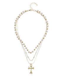 EVRIS（エヴリス）の「PEARL MIX CHAIN 3連 ネックレス（ネックレス）」