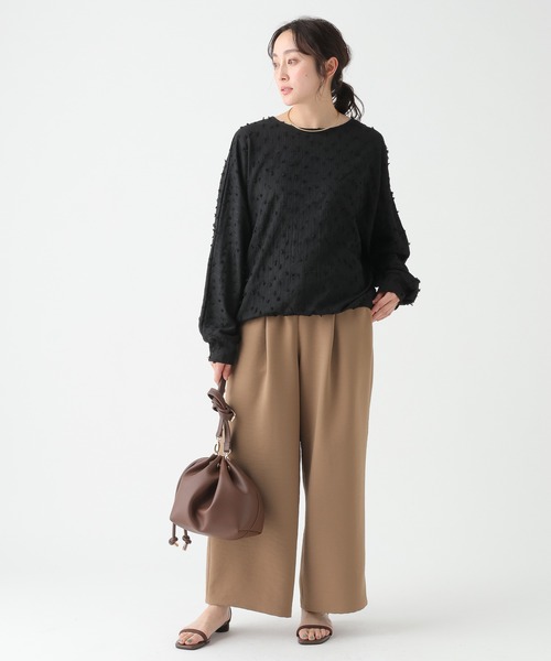 Elura（エルーラ）の「ドットジャガードブラウス/655730（シャツ/ブラウス・レディース・ライトピンク/ブラック/ホワイト・FREE）」の8枚目の写真